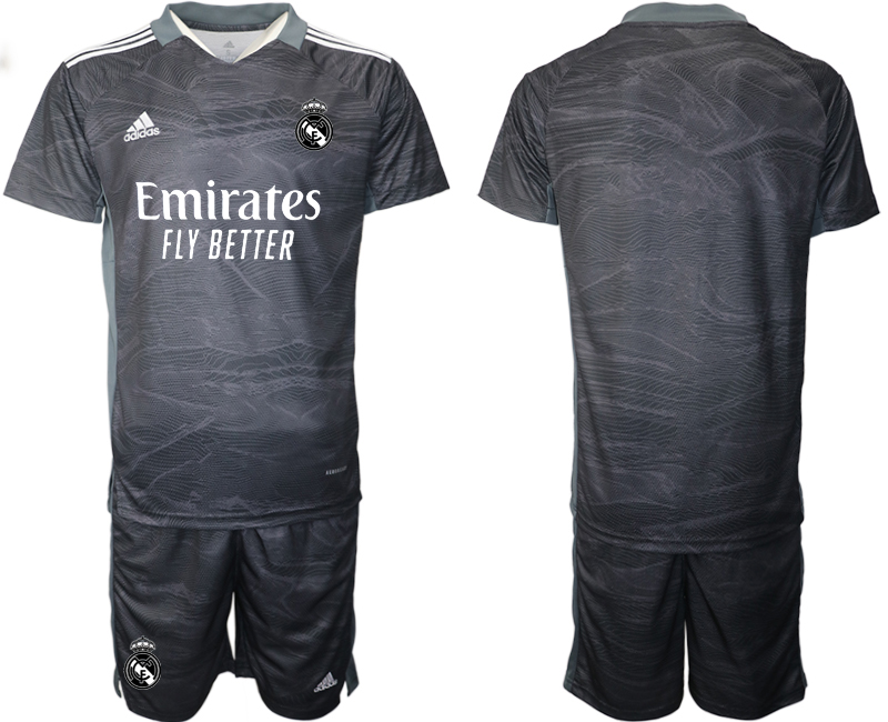 Men 2021-2022 Club Real Madrid black goalkeeper blank Soccer Jerseys->real madrid jersey->Soccer Club Jersey